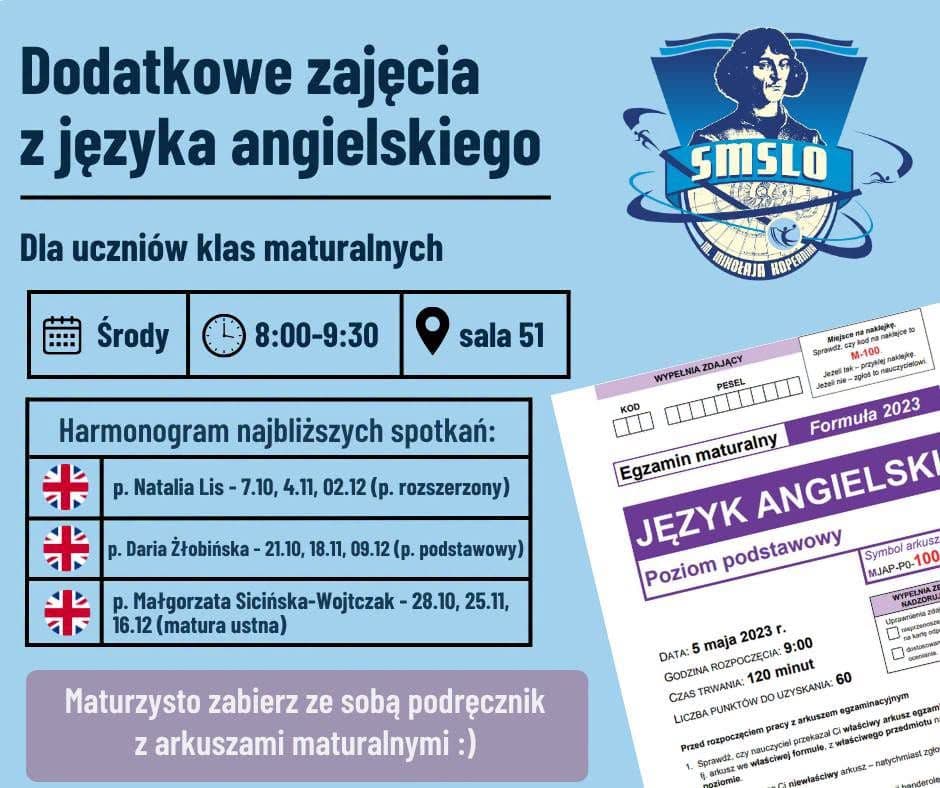 Dodatkowe zajęcia z języka angielskiego